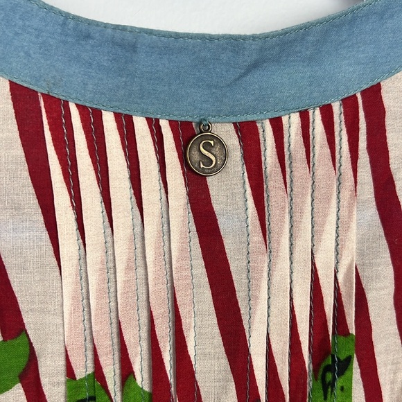 Soft Surroundings floral striped pleated lightweight v-neck tunic size large - Picture 10 of 10